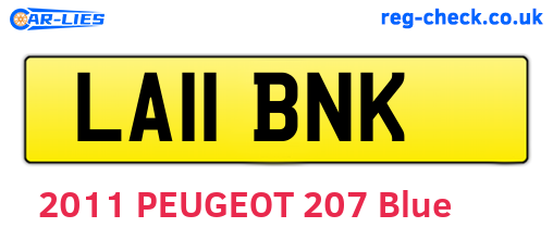LA11BNK are the vehicle registration plates.