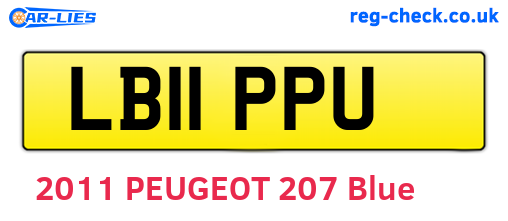 LB11PPU are the vehicle registration plates.