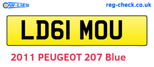 LD61MOU are the vehicle registration plates.