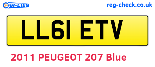 LL61ETV are the vehicle registration plates.