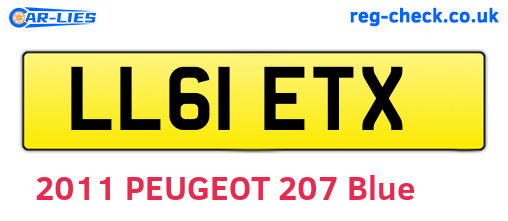 LL61ETX are the vehicle registration plates.