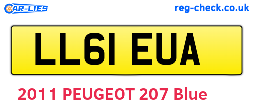 LL61EUA are the vehicle registration plates.