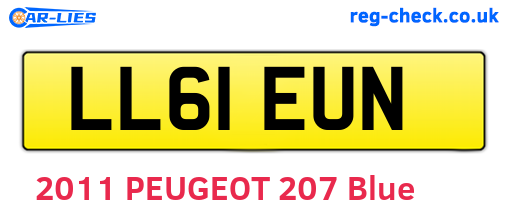 LL61EUN are the vehicle registration plates.