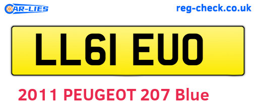 LL61EUO are the vehicle registration plates.