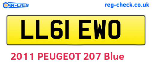 LL61EWO are the vehicle registration plates.