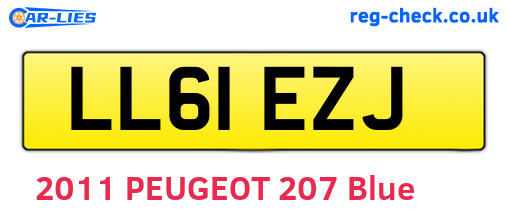 LL61EZJ are the vehicle registration plates.