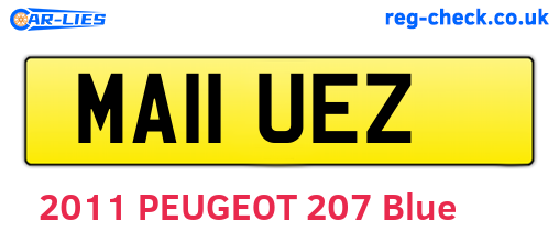 MA11UEZ are the vehicle registration plates.