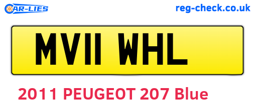 MV11WHL are the vehicle registration plates.