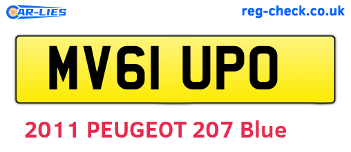 MV61UPO are the vehicle registration plates.