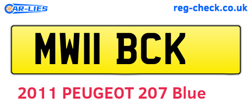 MW11BCK are the vehicle registration plates.