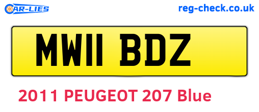 MW11BDZ are the vehicle registration plates.