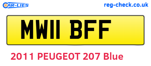 MW11BFF are the vehicle registration plates.