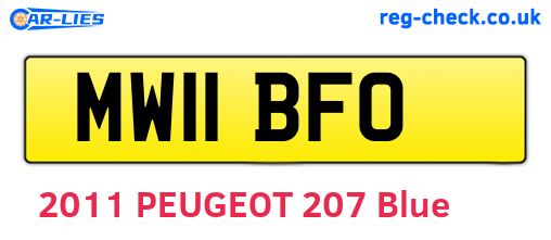 MW11BFO are the vehicle registration plates.