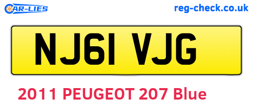 NJ61VJG are the vehicle registration plates.