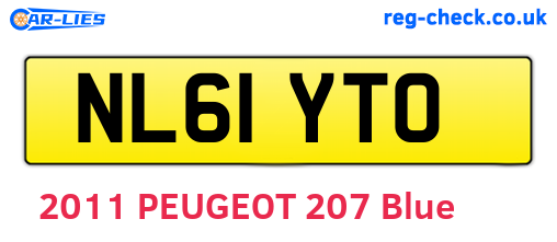 NL61YTO are the vehicle registration plates.