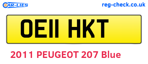 OE11HKT are the vehicle registration plates.
