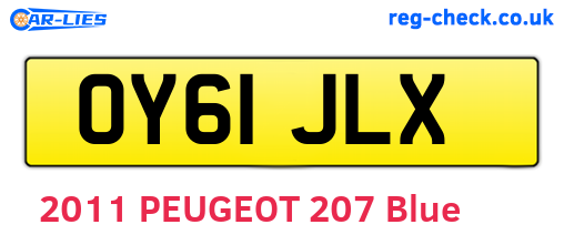 OY61JLX are the vehicle registration plates.