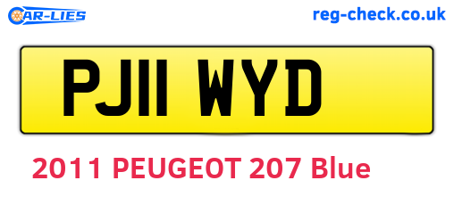 PJ11WYD are the vehicle registration plates.