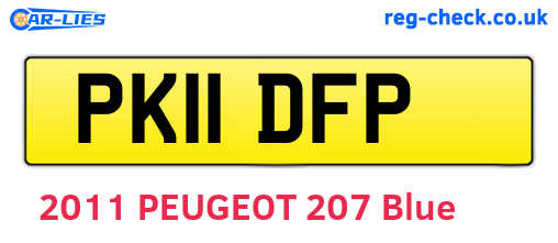 PK11DFP are the vehicle registration plates.