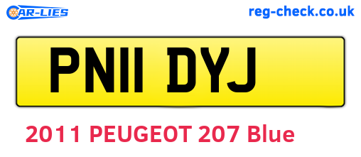 PN11DYJ are the vehicle registration plates.
