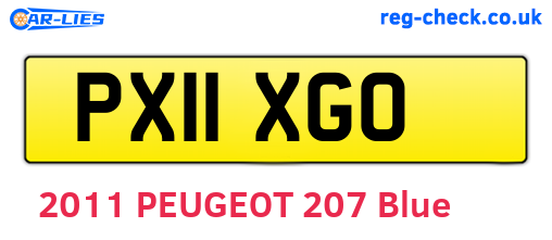 PX11XGO are the vehicle registration plates.