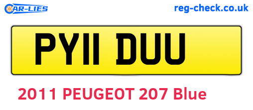 PY11DUU are the vehicle registration plates.