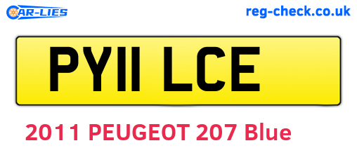 PY11LCE are the vehicle registration plates.
