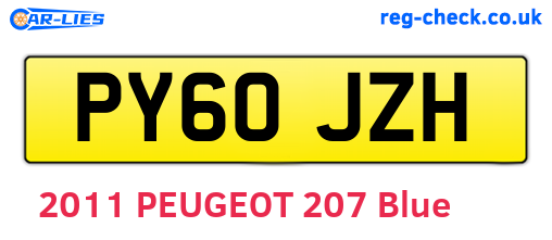 PY60JZH are the vehicle registration plates.