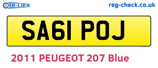 SA61POJ are the vehicle registration plates.