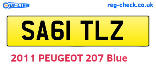 SA61TLZ are the vehicle registration plates.