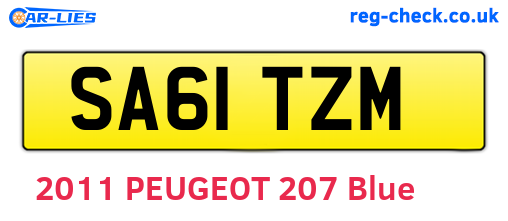 SA61TZM are the vehicle registration plates.