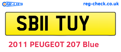 SB11TUY are the vehicle registration plates.