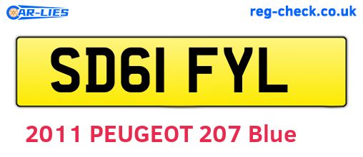 SD61FYL are the vehicle registration plates.