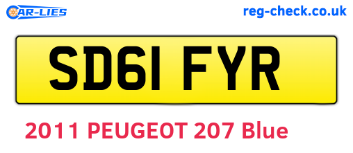 SD61FYR are the vehicle registration plates.