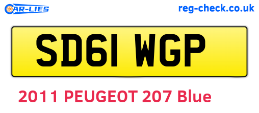 SD61WGP are the vehicle registration plates.