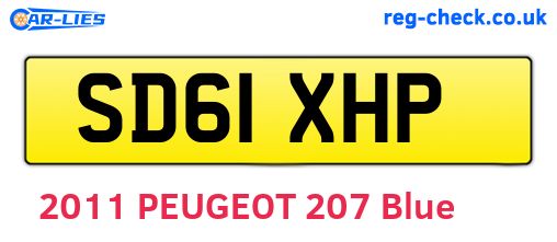 SD61XHP are the vehicle registration plates.