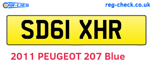 SD61XHR are the vehicle registration plates.