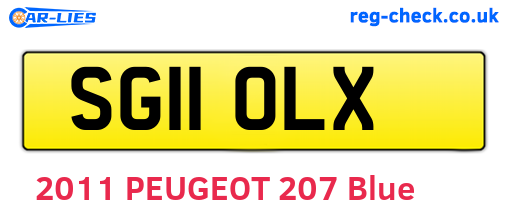 SG11OLX are the vehicle registration plates.