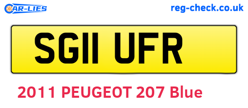 SG11UFR are the vehicle registration plates.