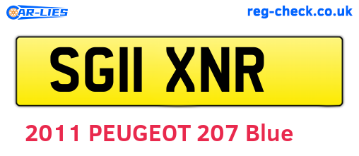 SG11XNR are the vehicle registration plates.