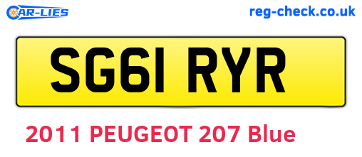 SG61RYR are the vehicle registration plates.