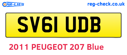 SV61UDB are the vehicle registration plates.