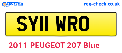 SY11WRO are the vehicle registration plates.
