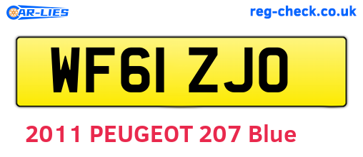 WF61ZJO are the vehicle registration plates.
