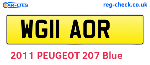 WG11AOR are the vehicle registration plates.