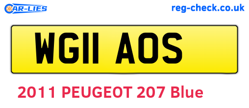 WG11AOS are the vehicle registration plates.