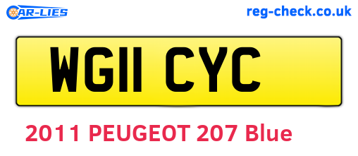 WG11CYC are the vehicle registration plates.