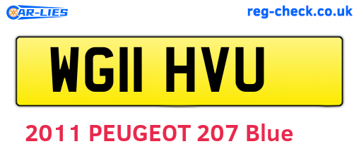 WG11HVU are the vehicle registration plates.