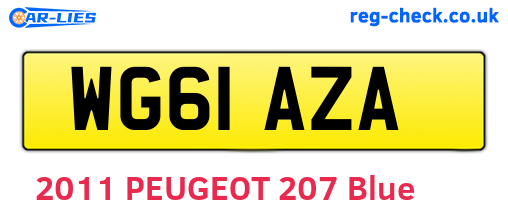 WG61AZA are the vehicle registration plates.