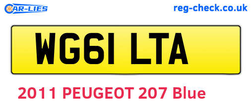 WG61LTA are the vehicle registration plates.